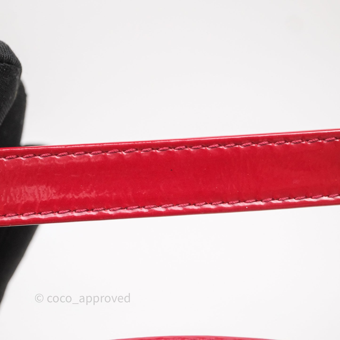 Christian Dior Mini Lady Dior Red Patent Cannage Silver Hardware