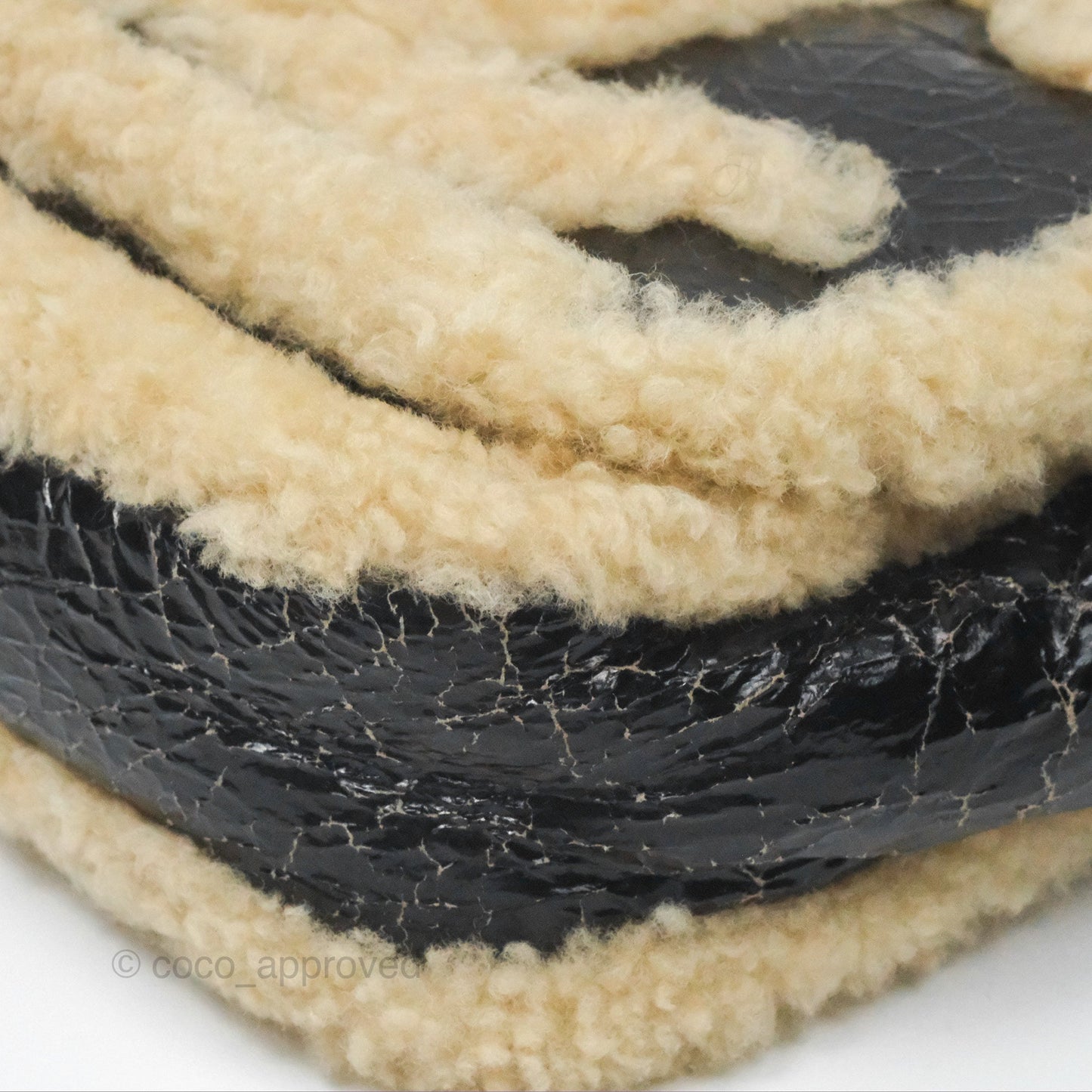 Chanel Mania CC Shearling Flap Bag Black Crumpled Glazed Sheepskin