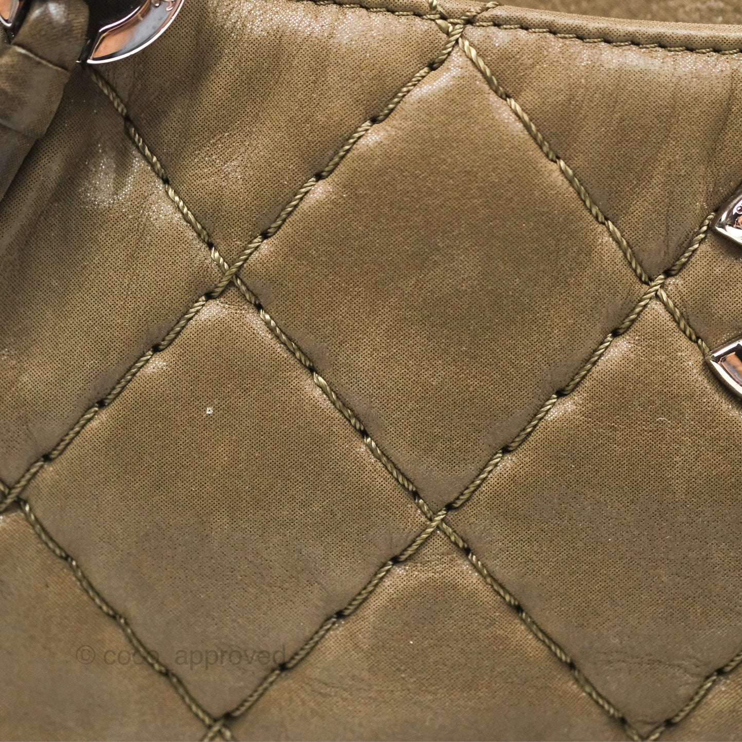 Chanel Quilted Camera Case Bag Iridescent Taupe Calfskin Silver Hardware