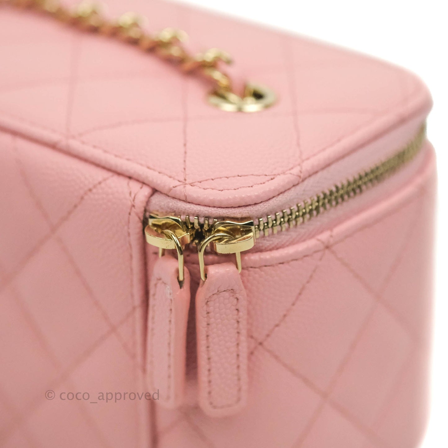 Chanel Classic Vanity with Chain Pink Caviar Gold Hardware