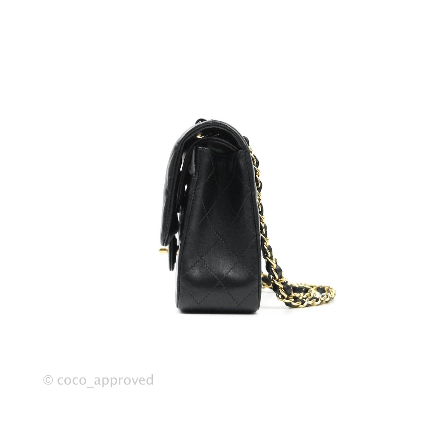 Chanel Classic M/L Black Lambskin Gold Hardware