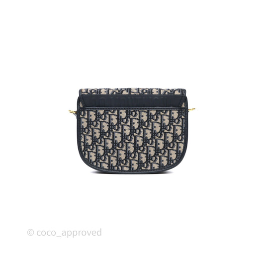 Christian Dior Medium Bobby Bag Blue Oblique Jacquard Canvas