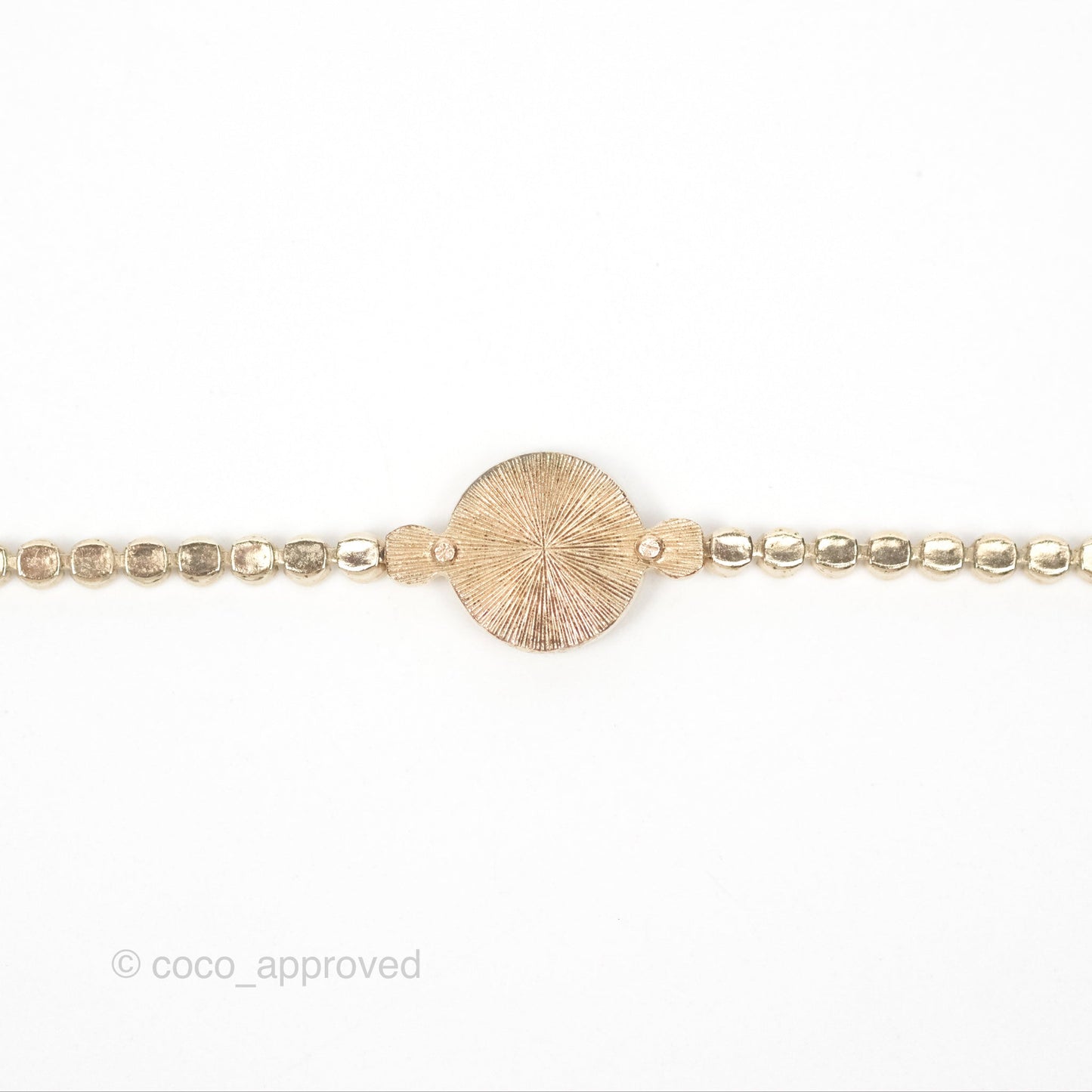 Chanel CC Crystal Chain Choker Necklace Gold Tone 21S