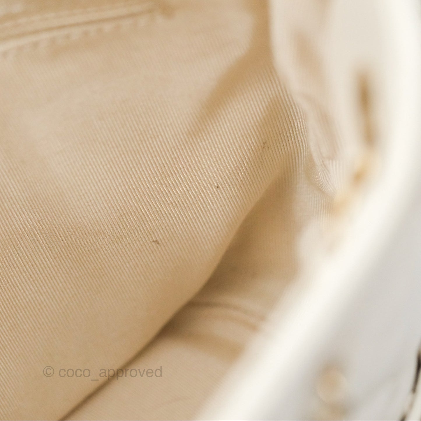 Chanel Quilted Drawstring Bucket Bag Ivory Lambskin Aged Gold Hardware