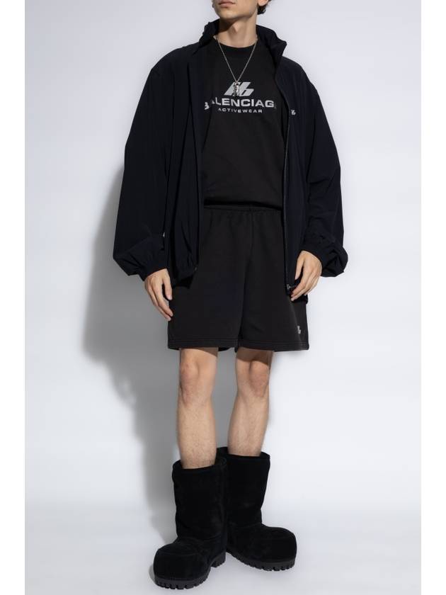 Luxury Balenciaga Activewear Medium Fit Short Sleeve T-Shirt Black