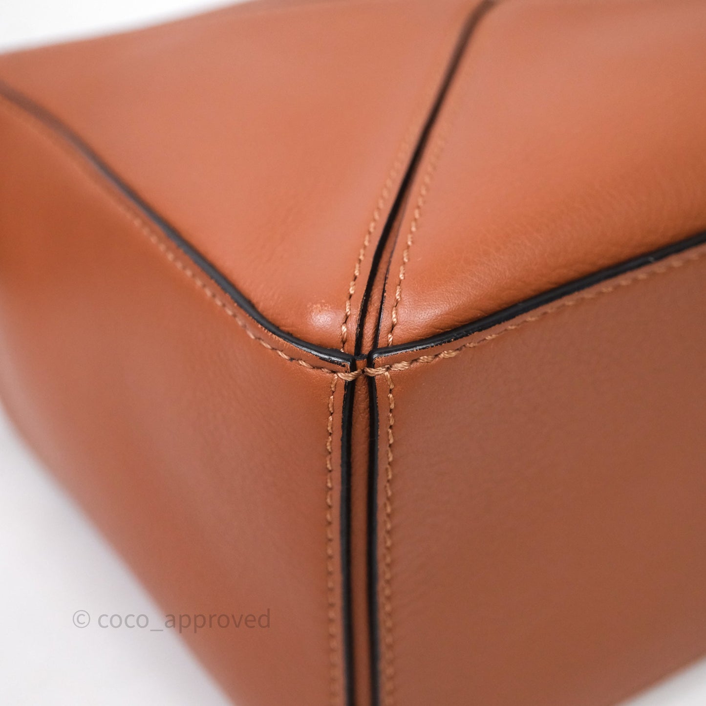 Loewe Small Puzzle Bag Tan Calfskin Gold Hardware