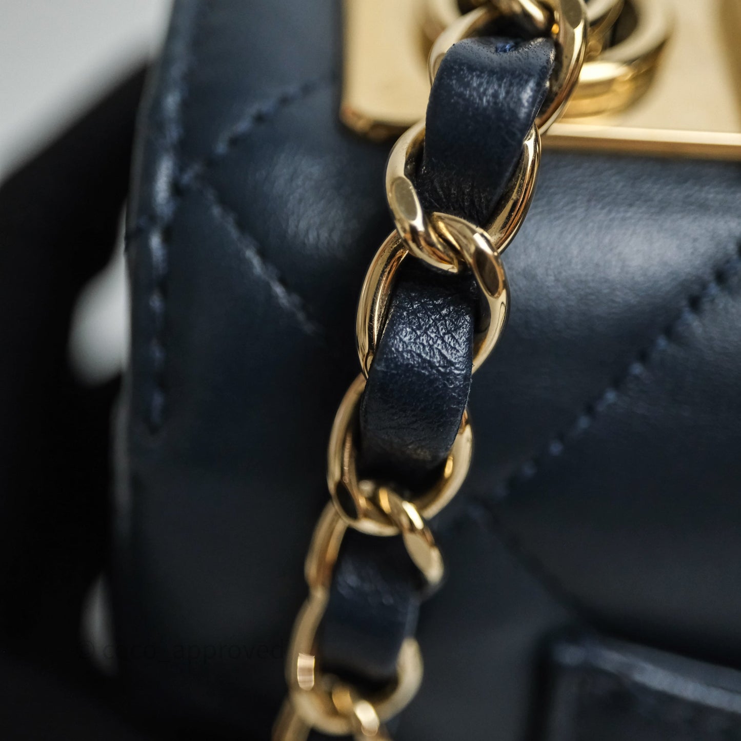 Chanel Small Trendy CC Navy Lambskin Gold Hardware