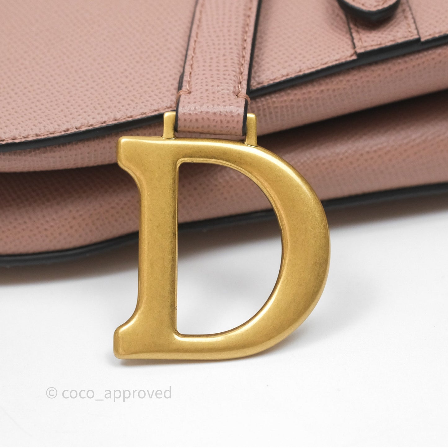 Christian Dior Saddle Bag Dusty Pink Grained Calfskin Gold Hardware