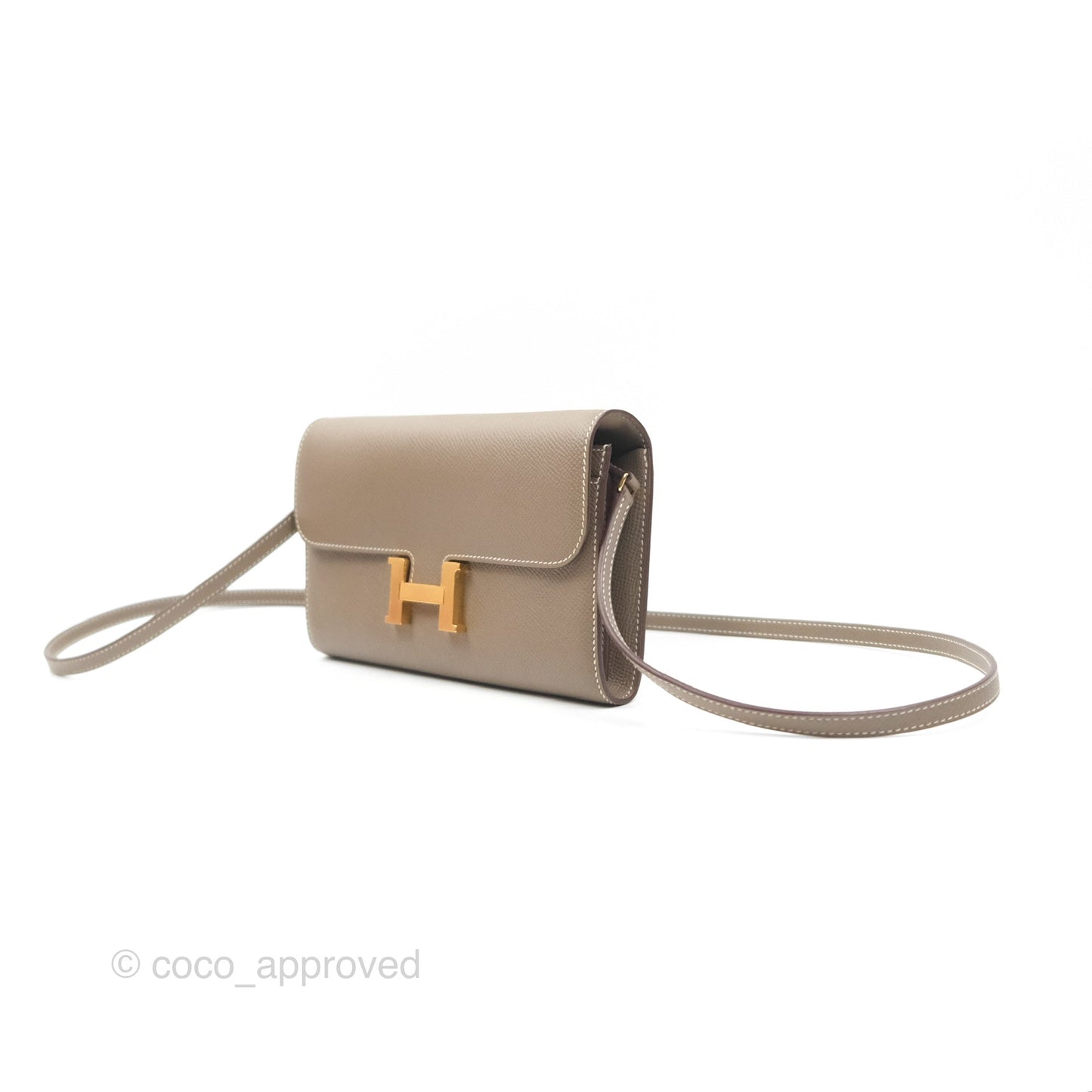 Hermès Constance To Go Wallet Etoupe Epsom Gold Hardware