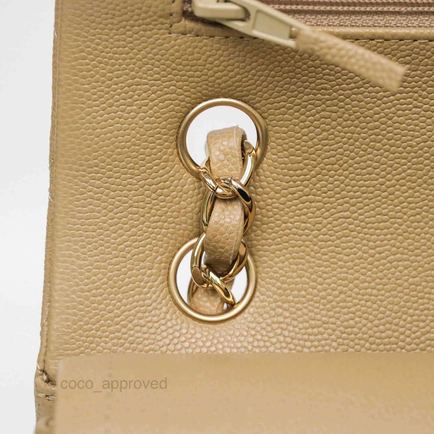 Chanel Small S/M Classic Flap Dark Beige Caviar Gold Hardware 21A