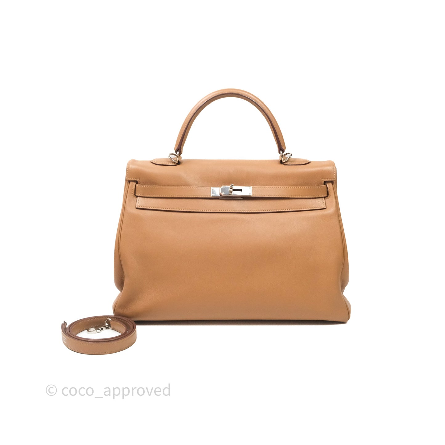 Hermès Kelly 35 Retourne Chai 0M Evercolor Palladium Hardware
