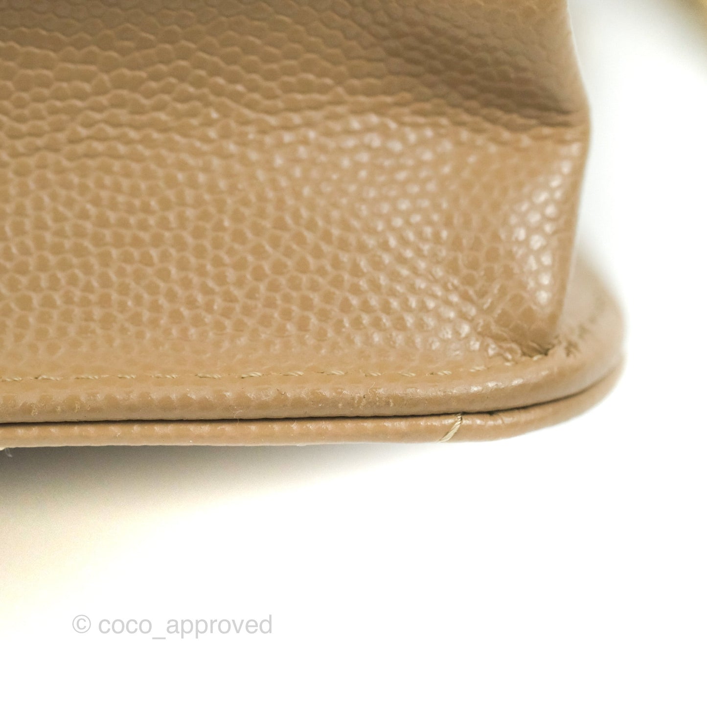 Chanel Quilted Classic Wallet on Chain WOC Dark Beige Caviar Gold Hardware