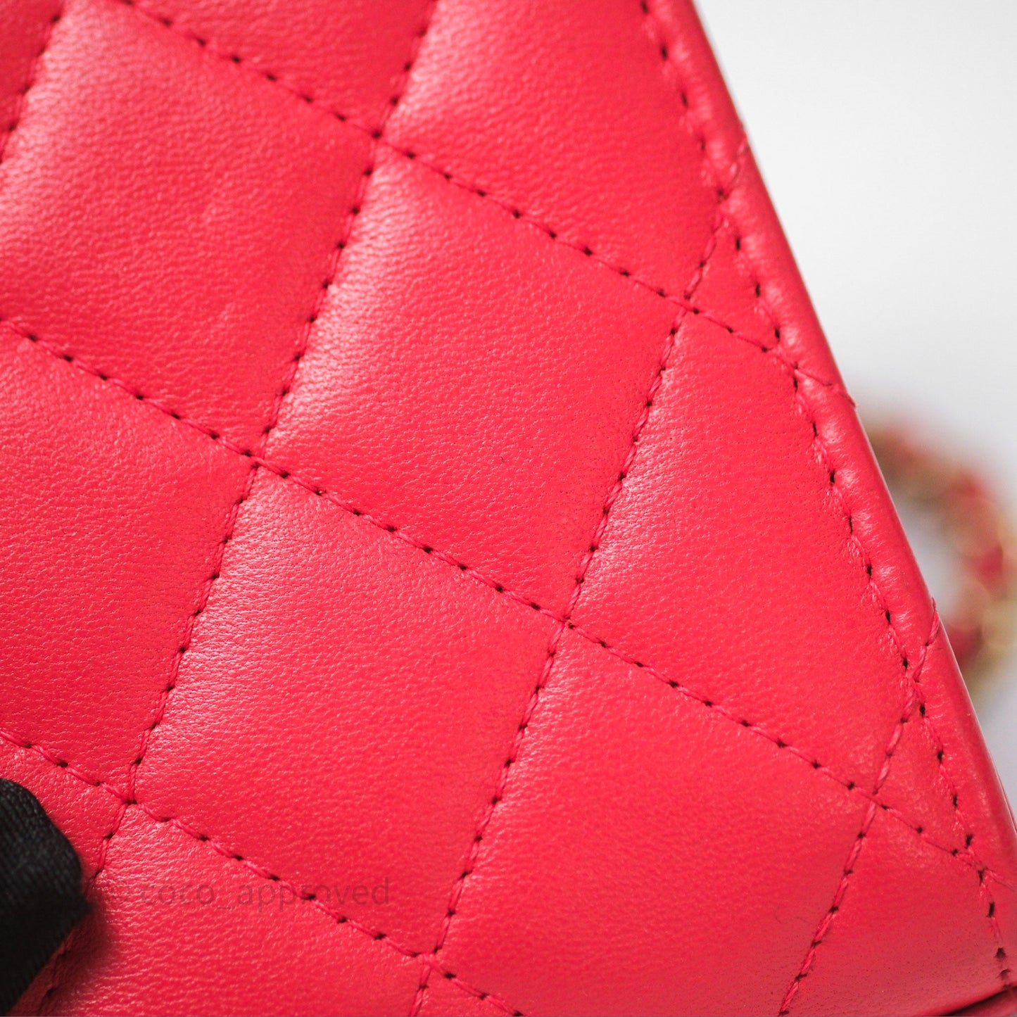 Chanel Mini Quilted Trendy CC Clutch With Chain Red Lambskin Gold Hardware