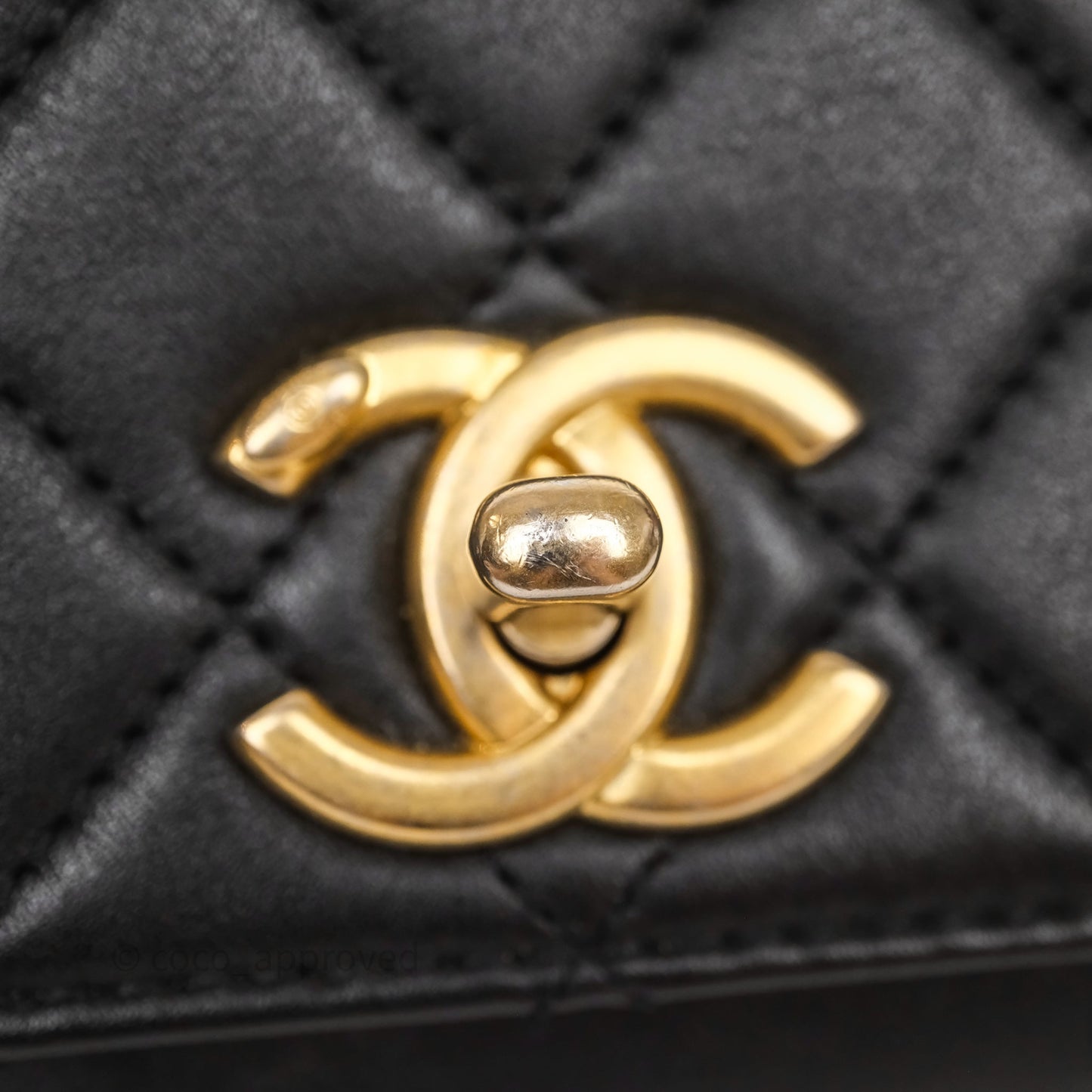 Chanel Pearl Chain Bag Black Calfskin Gold Hardware