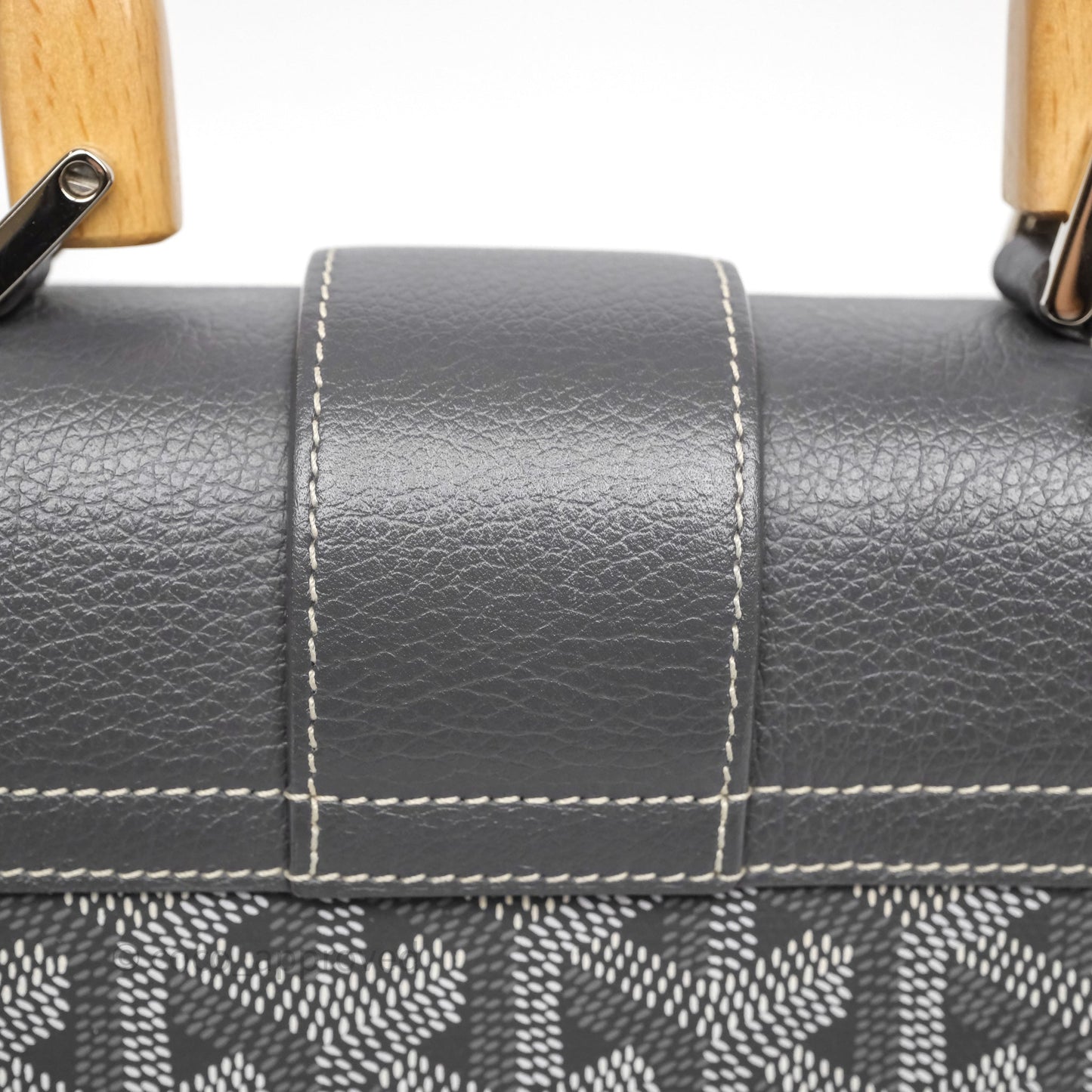 Goyard Saïgon Mini Bag Chevroches Calfskin Grey Silver Hardware