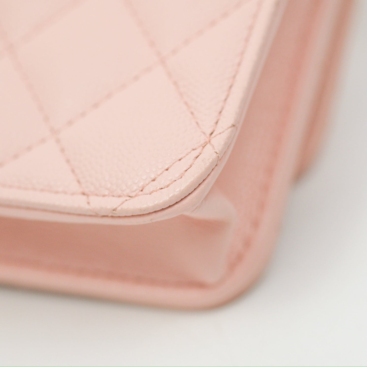 Chanel Mini WOC Phone Holder Pink Caviar Gold Hardware