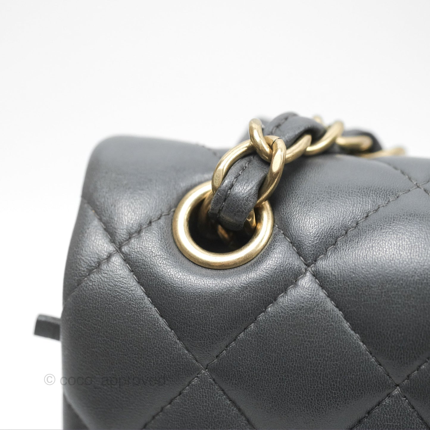 Chanel Jumbo Double Flap Dark Grey Lambskin Brushed Gold Hardware⁣⁣