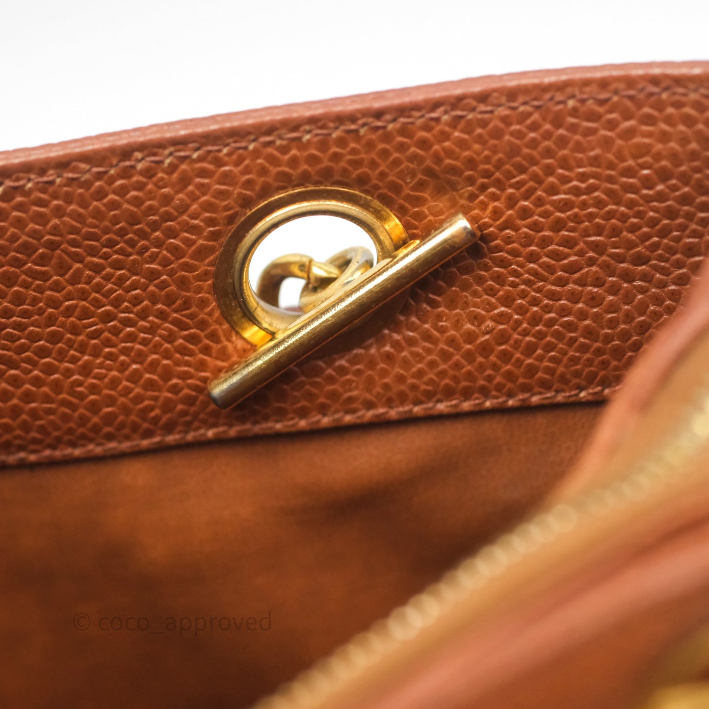 Chanel Vintage Tote Caramel Caviar 24K Gold Hardware