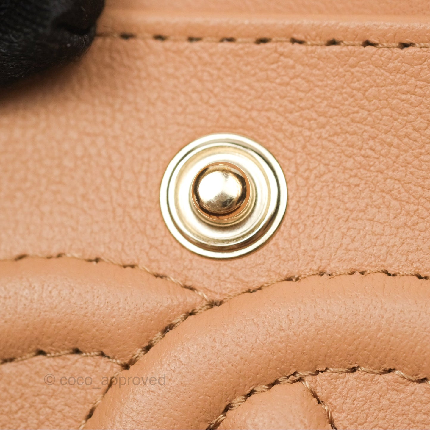 Chanel Small Classic Quilted Flap Beige Lambskin Gold Hardware 23K
