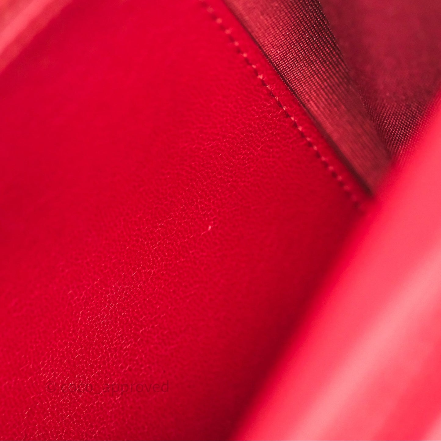 Chanel Boy Wallet on Chain WOC Red Lambskin Ruthenium Hardware