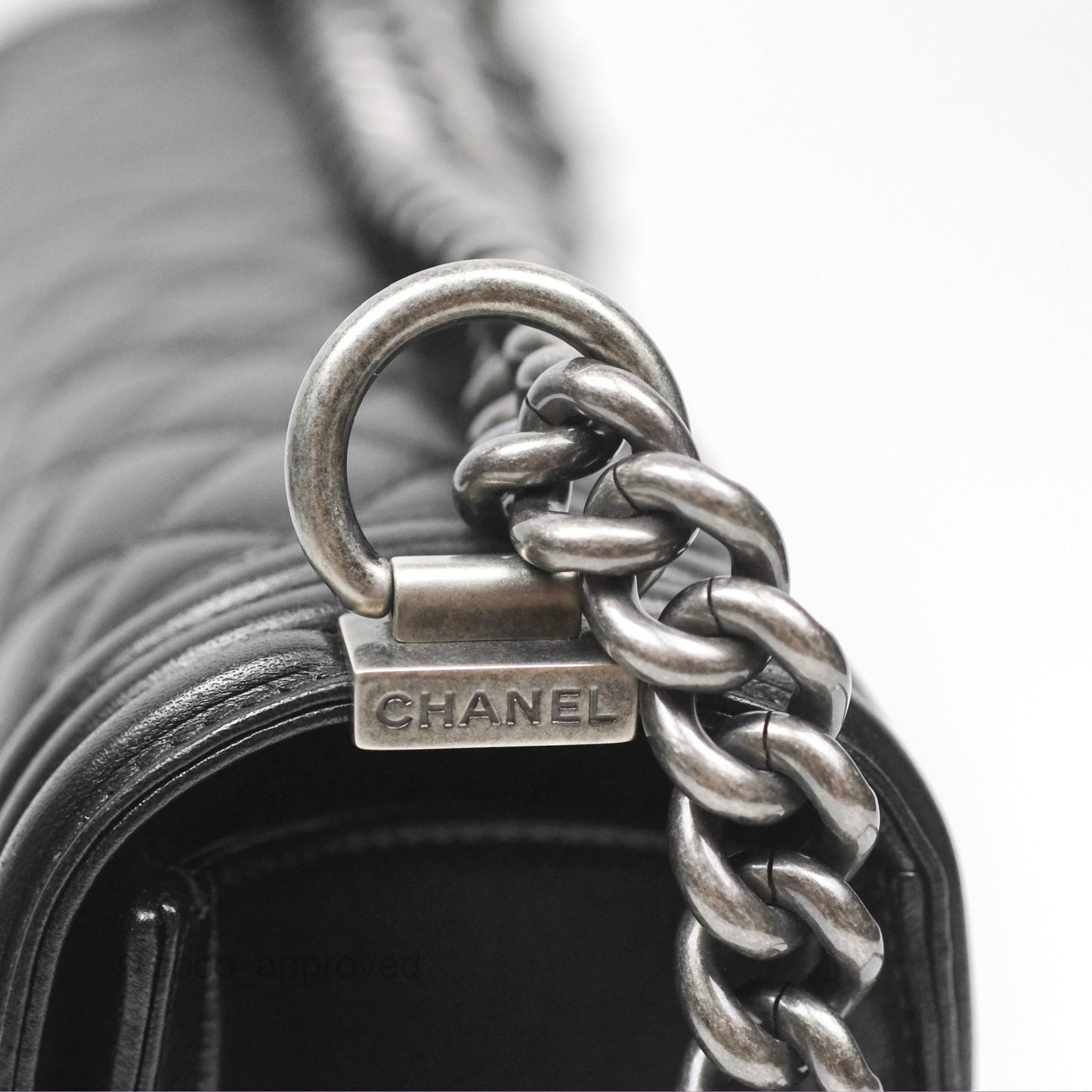Chanel Quilted New Medium Boy Black Lambskin Ruthenium Hardware