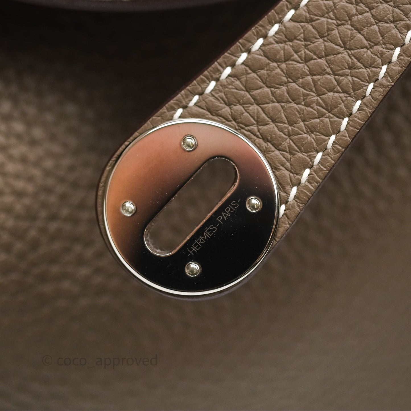 Hermès Lindy 30 Etoupe 18 Clemence Palladium Hardware