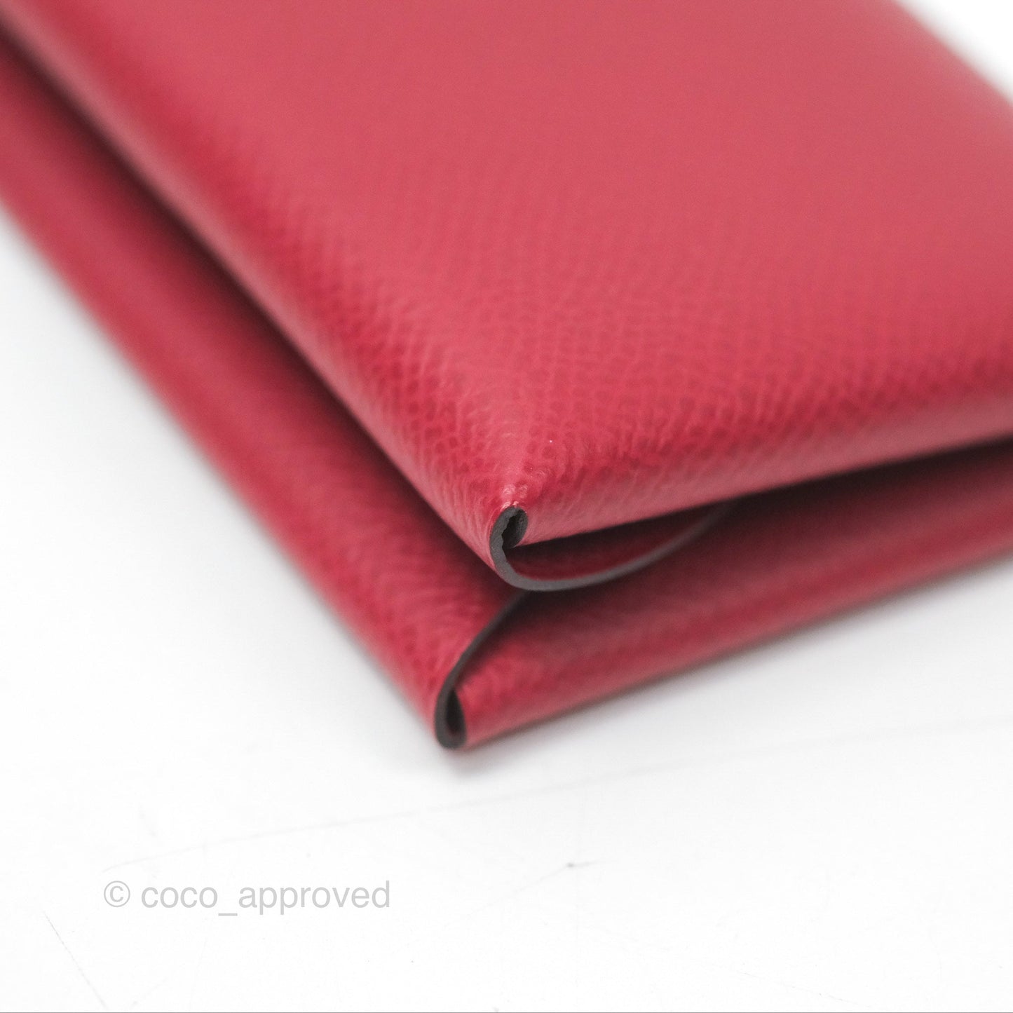 Hermès Calvi Duo Compact Card Holder Rouge Grenat Epsom