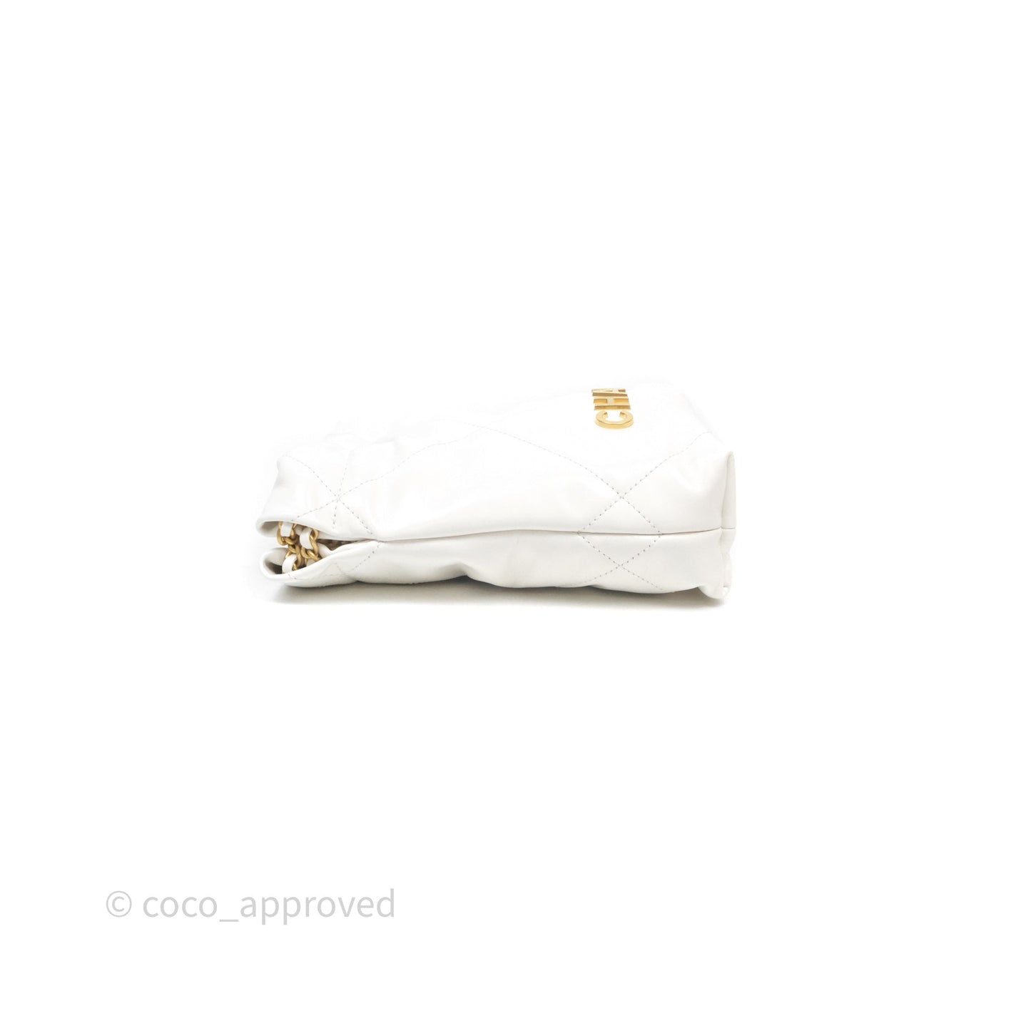 Chanel 22 Mini Bag White Shiny Crumpled Calfskin