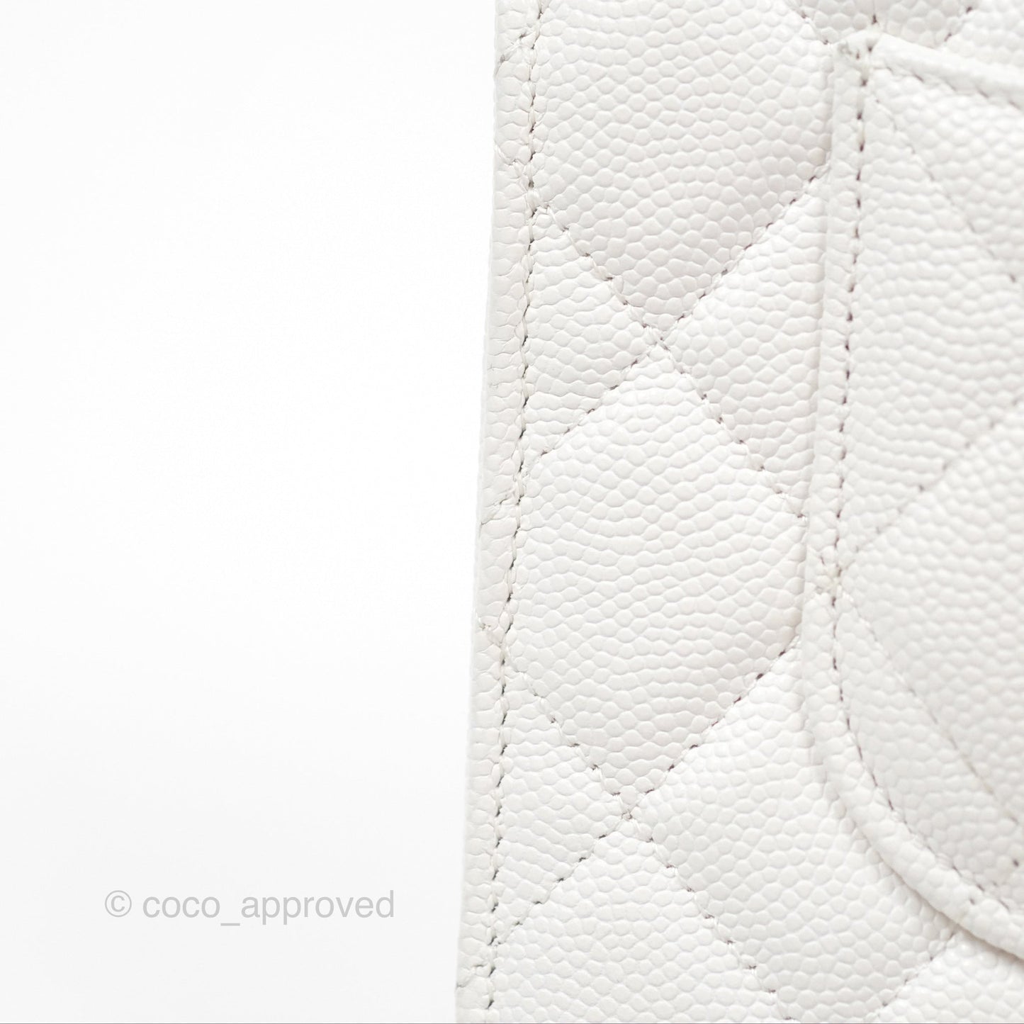 Chanel Quilted Classic Wallet on Chain WOC White Caviar Gold Hardware