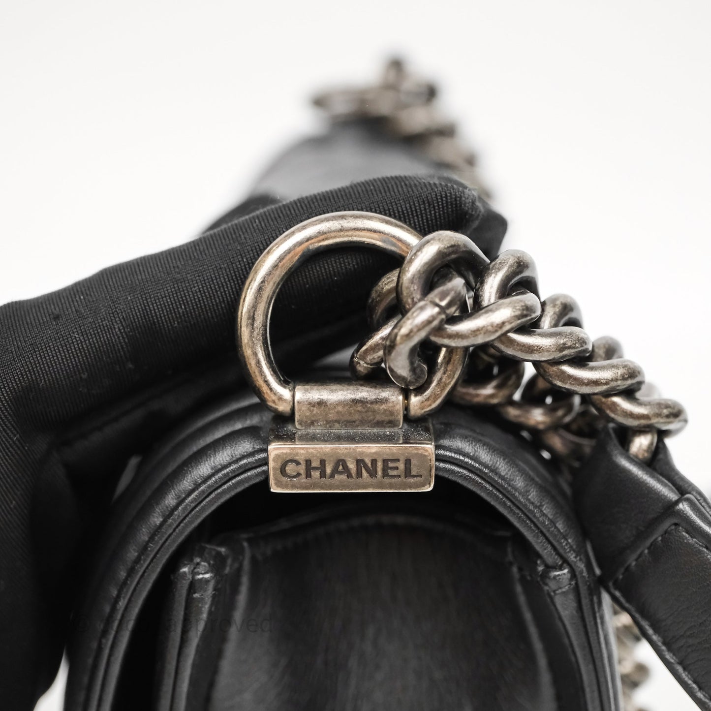 Chanel Quilted Medium Boy Black Lambskin Ruthenium Hardware