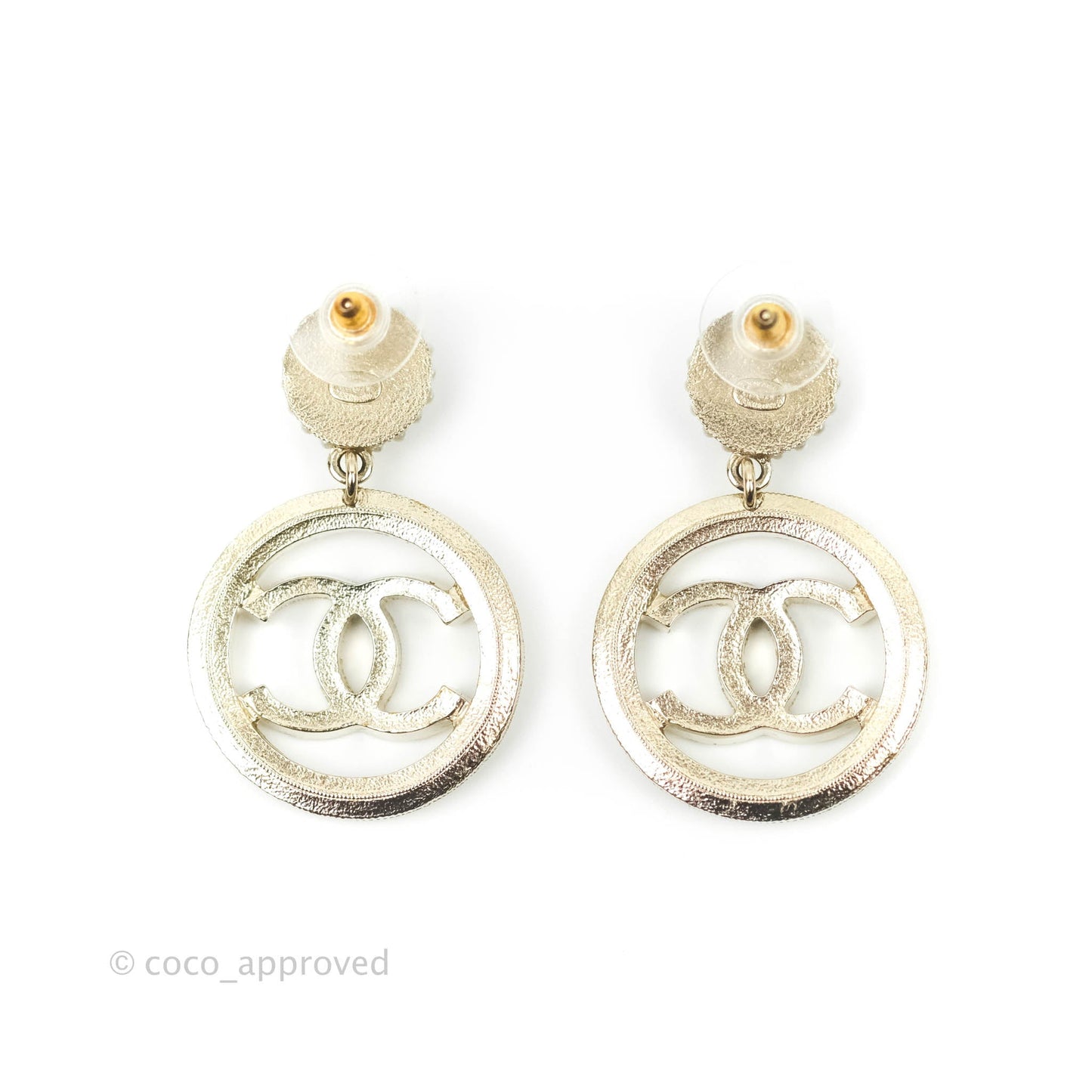 Chanel CC Pearl Drop Earrings 19V