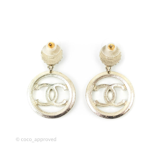Chanel CC Pearl Drop Earrings 19V