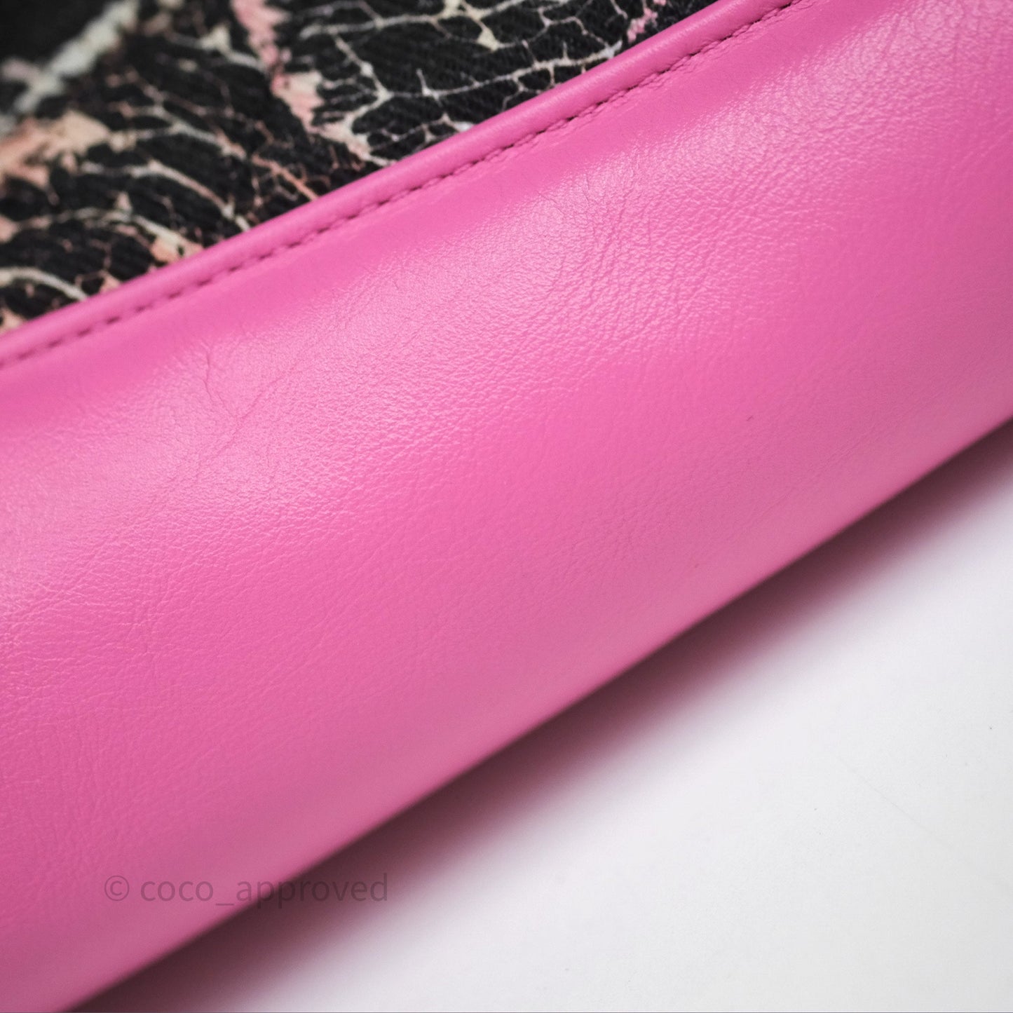 Chanel 31 Large Shopping Bag Leaves Printed Canvas/ Calfskin Pink