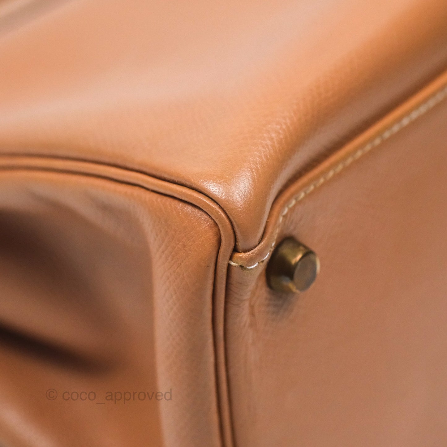Hermes Vintage Kelly 32 Retourne Natural Gold Hardware