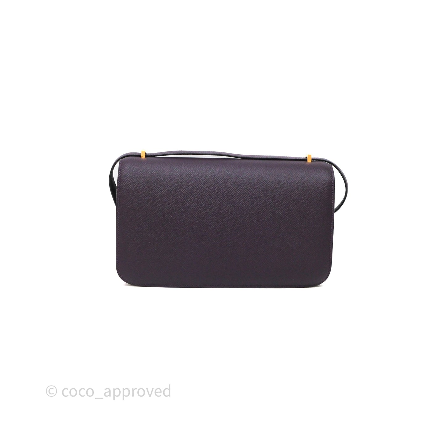 Hermès Constance Elan Raisin 59 Epsom Gold Hardware