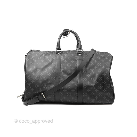 Louis Vuitton Keepall Bandoulière 45 Duffle Bag Monogram Eclipse Canvas