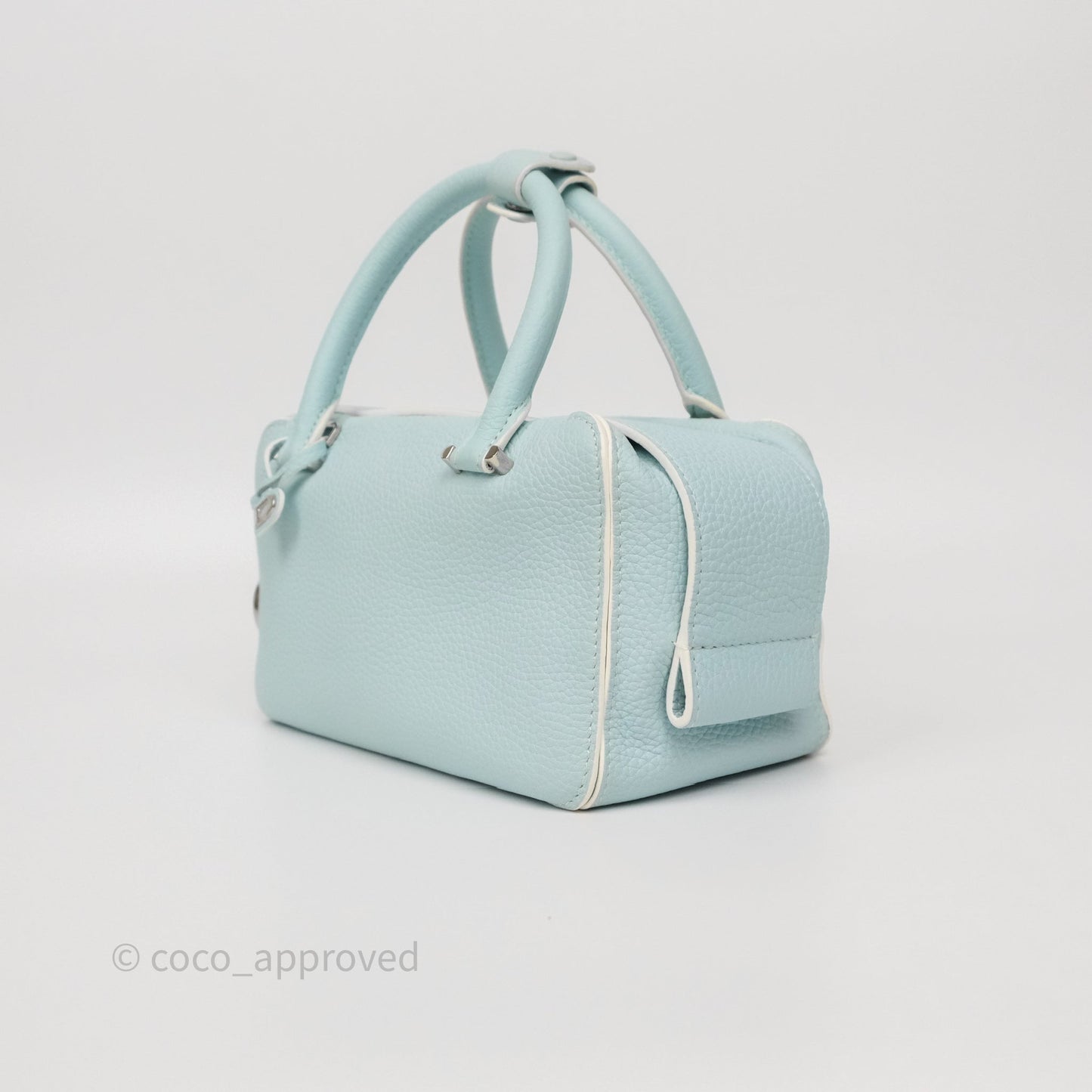 Delvaux Cool Box Mini Taurillon Soft Grained Calfskin Celadon