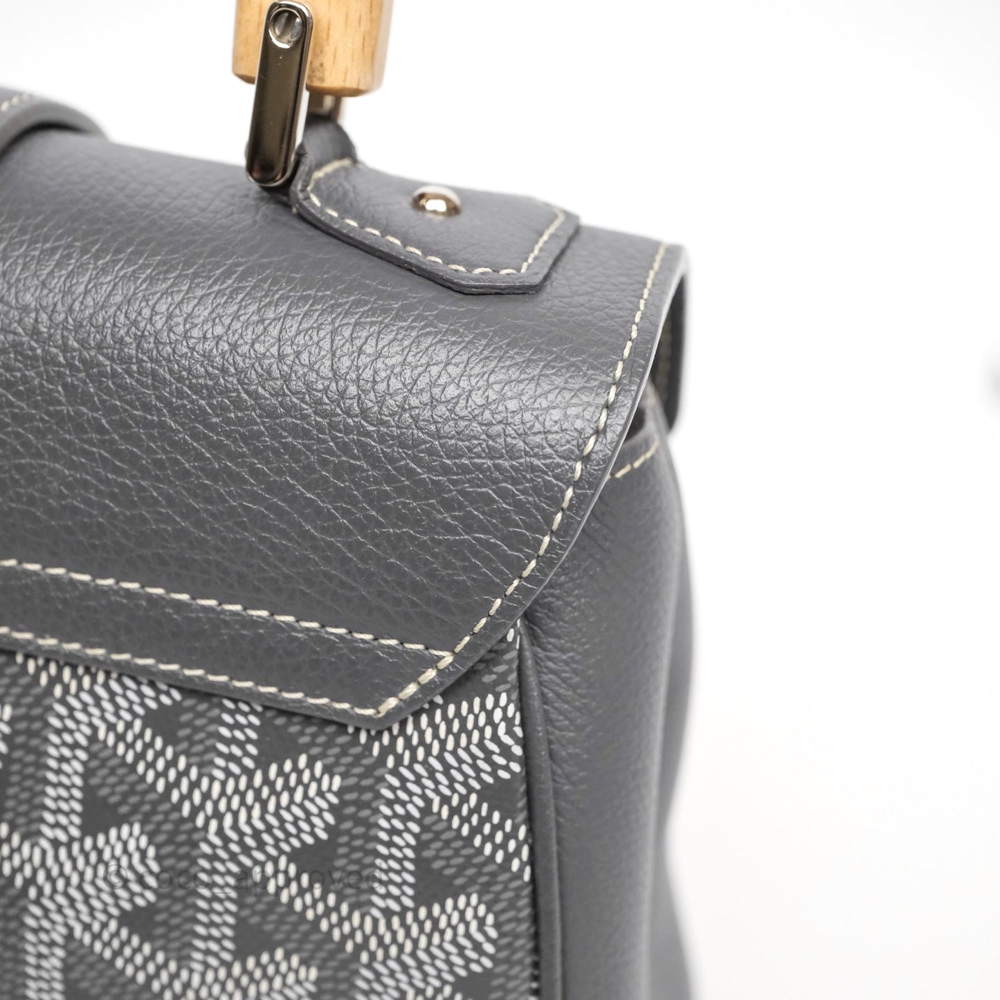 Goyard Saïgon Mini Bag Chevroches Calfskin Grey Silver Hardware