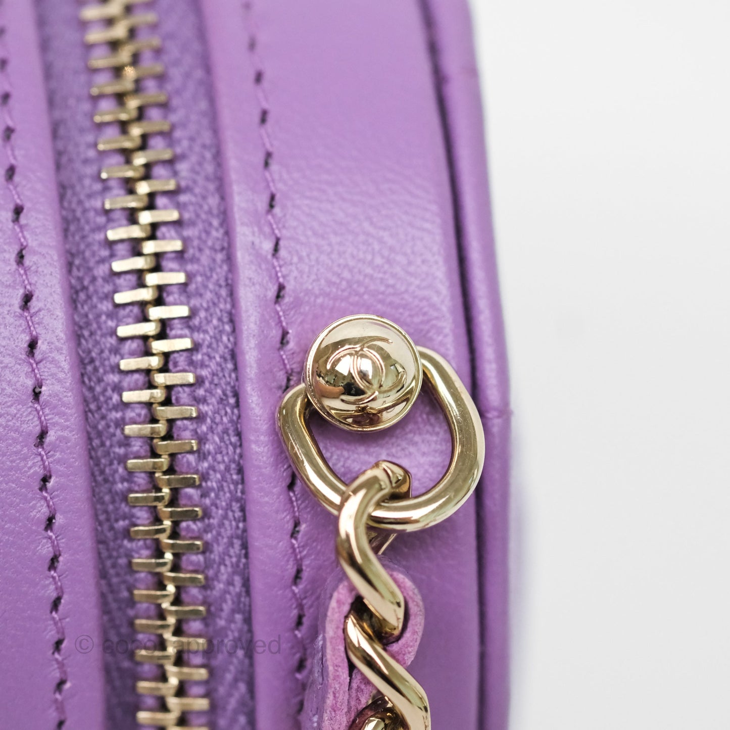 Chanel Small Heart Bag Purple Lambskin Gold Hardware 22S
