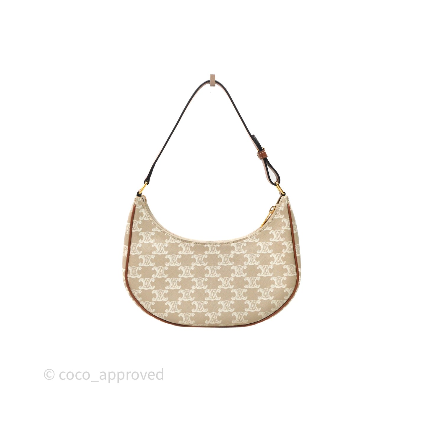 Celine Ava Bag In Triomphe Canvas Calfskin Grege