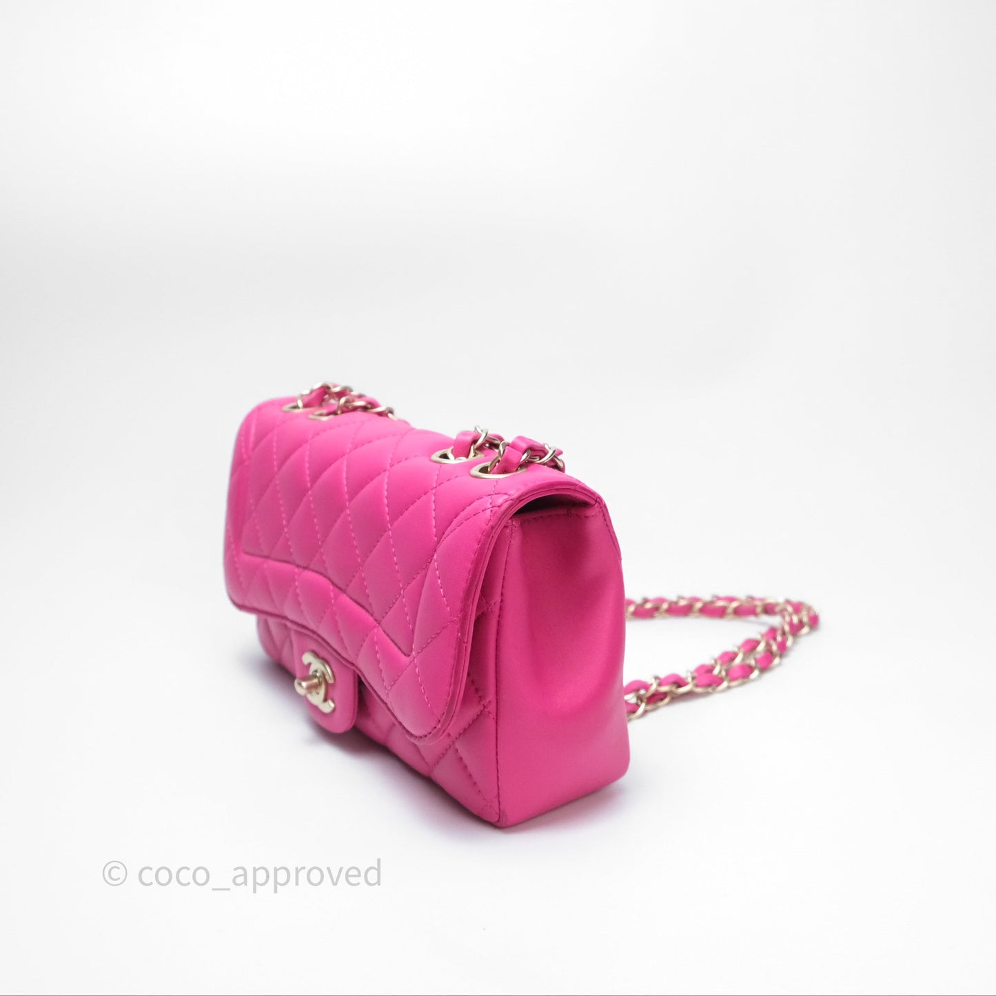 Chanel Quilted Mini Mademoiselle Chic Flap Dark Pink Lambskin Aged Gold Hardware