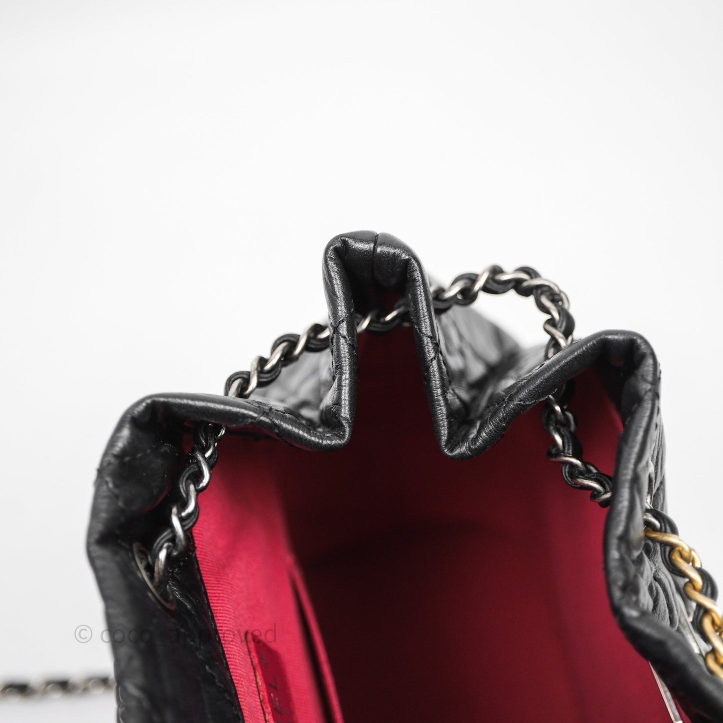 Chanel Small Gabrielle Backpack Quilted Black Aged Calfskin