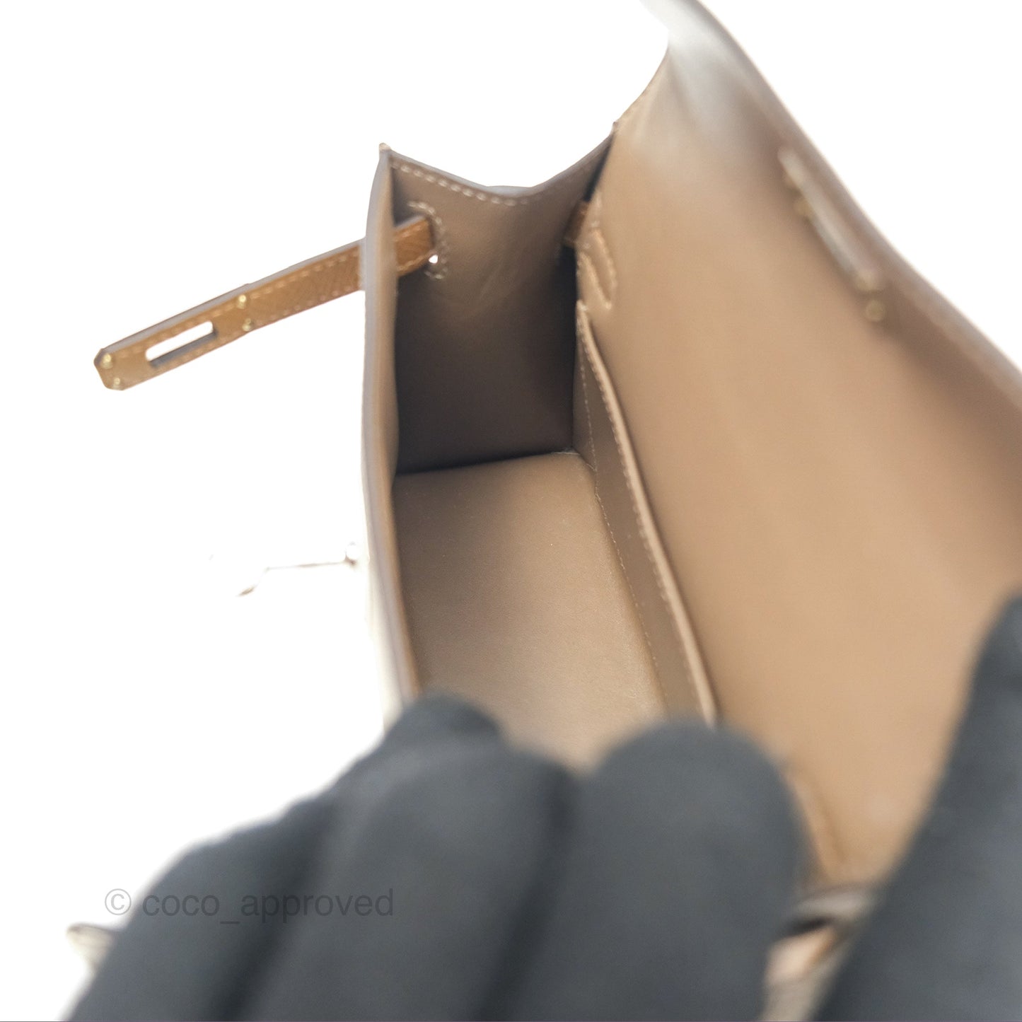 Hermès Mini Kelly II Etoupe 18/Alezan 3G/Biscuit 48 Epsom Palladium Hardware