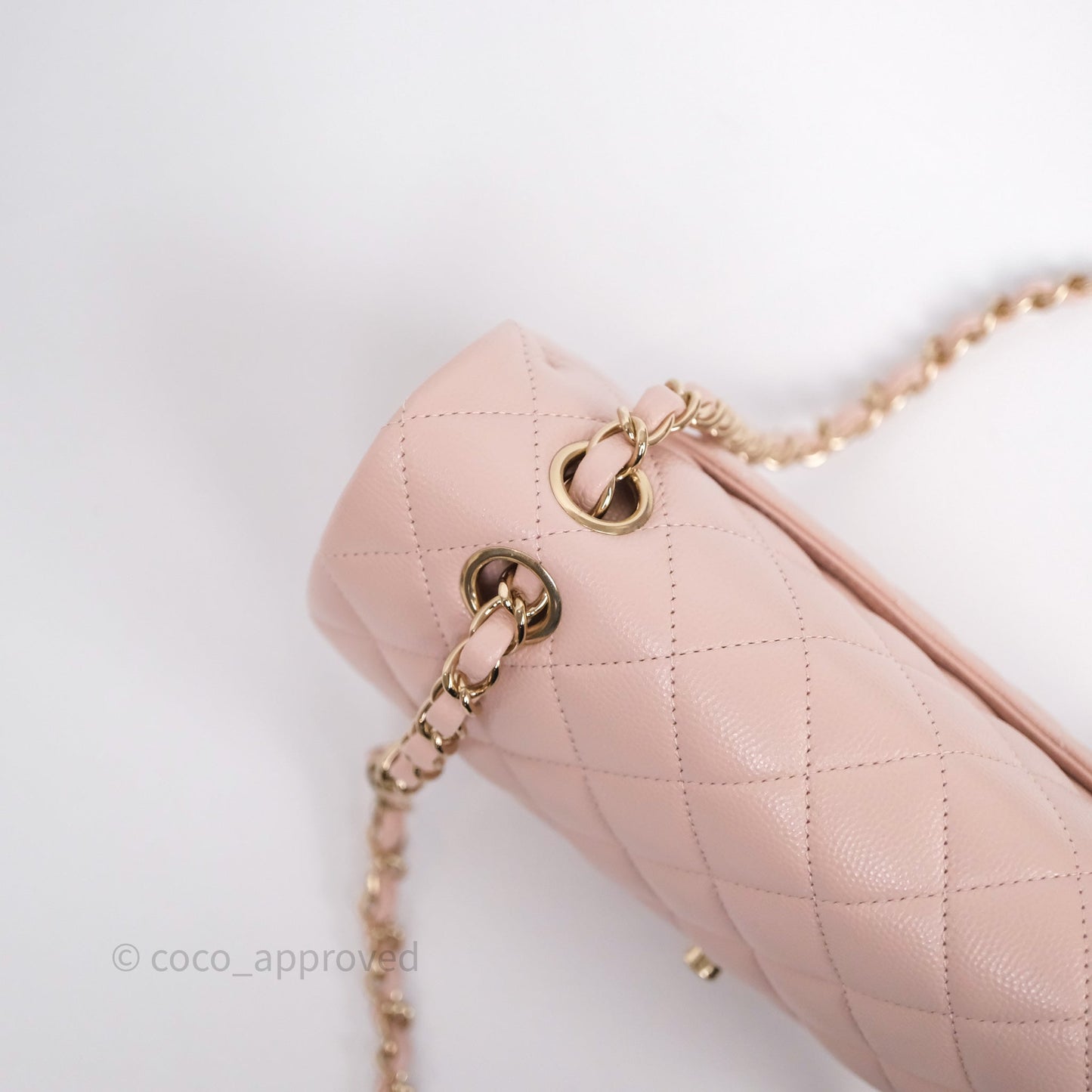 Chanel Small Classic Flap Quilted Light Pink Caviar Gold Hardware