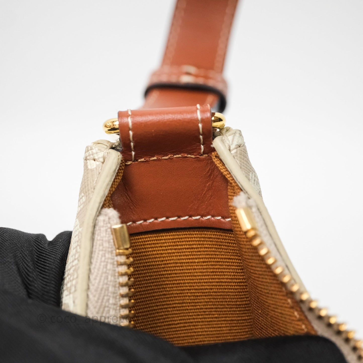 Celine Ava Bag In Triomphe Canvas Calfskin Grege