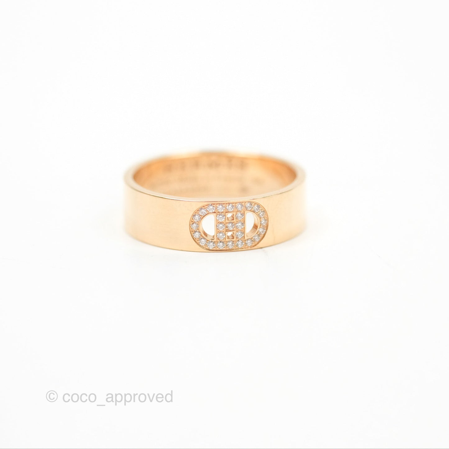 Hermès H d'ancre Ring PM Rose Gold Diamond