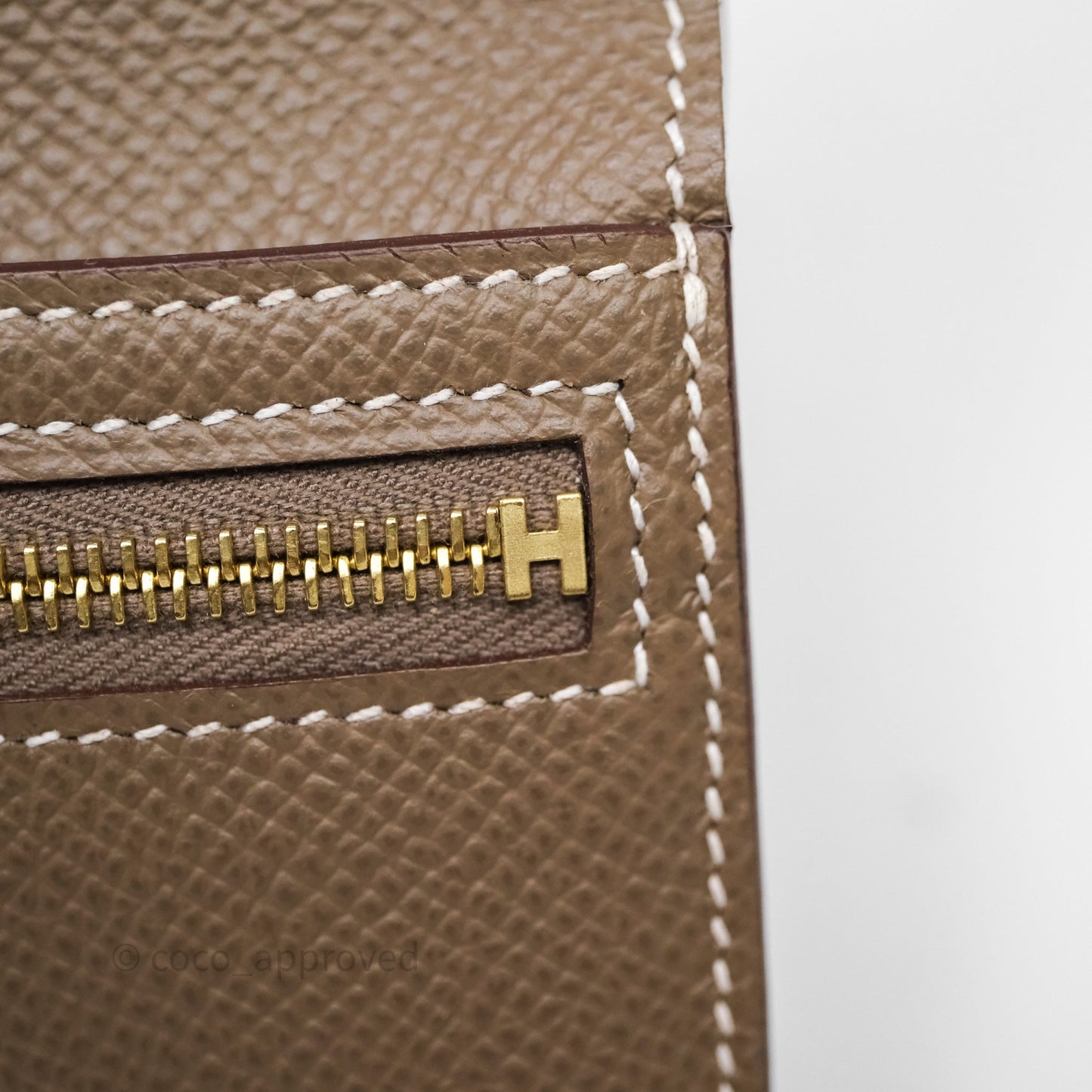 Hermès Bearn Compact Wallet Etoupe Epsom Gold Hardware