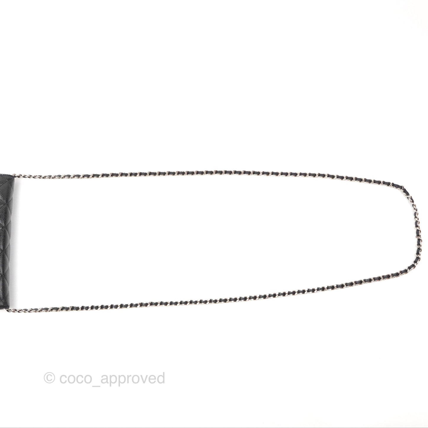 Chanel Quilted Classic Wallet On Chain WOC Black Caviar Silver Hardware
