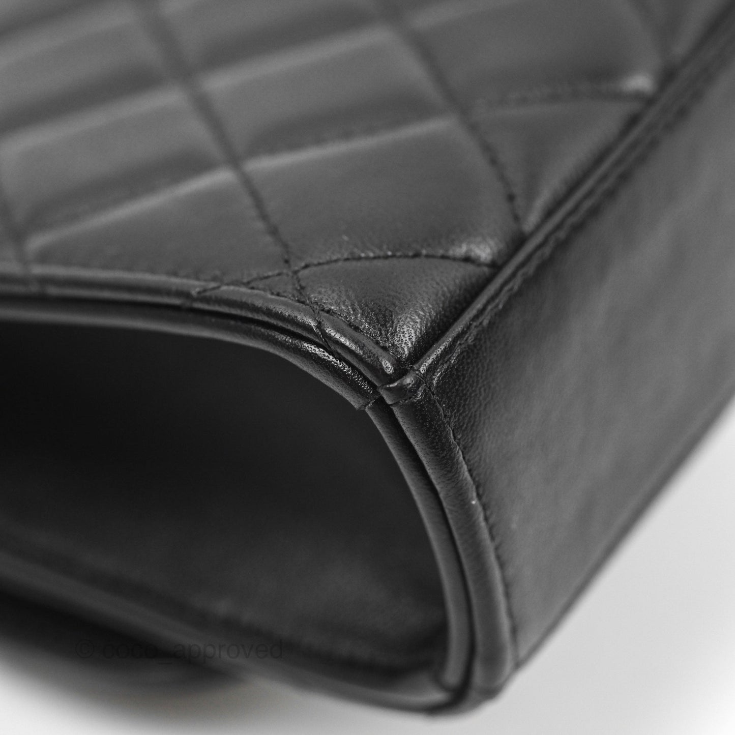 Chanel Mini Quilted Trendy CC Clutch With Chain Black Lambskin Rose Gold Hardware