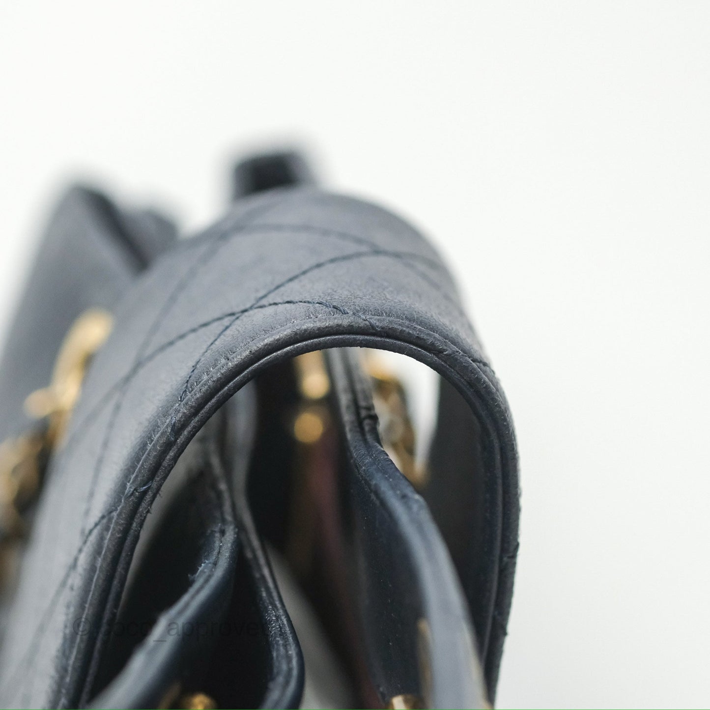 Chanel Medium Around The Corner Shopping Tote Navy Lambskin